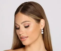 Windsor. Dainty Cubic Zirconia Linear Earrings