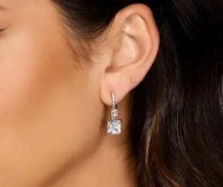 Windsor. Double Luxe Princess Cut Studs