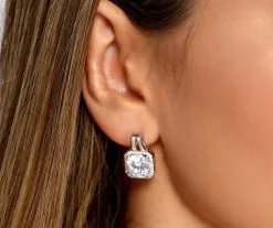 Windsor. Chic And Stunning Cubic Zirconia Stud Earrings