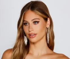 Windsor. This Moment Rhinestone Fringe Hoops