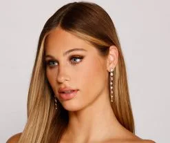 Windsor. Simple Glam Cubic Zirconia Linear Earrings