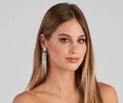 Windsor. Bring The Dazzle Rhinestone Fringe Earrings