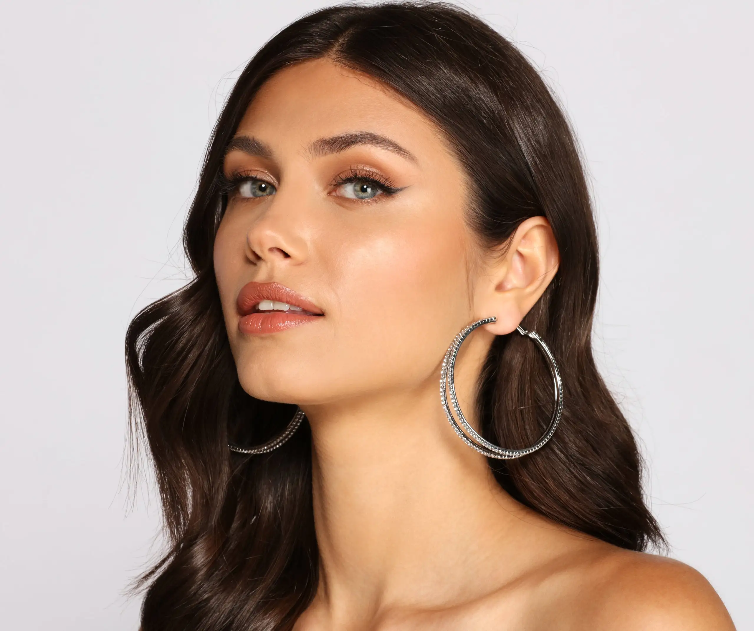Windsor. Double The Appeal Rhinestone Hoops 3 Windsor. Double The Appeal Rhinestone Hoops