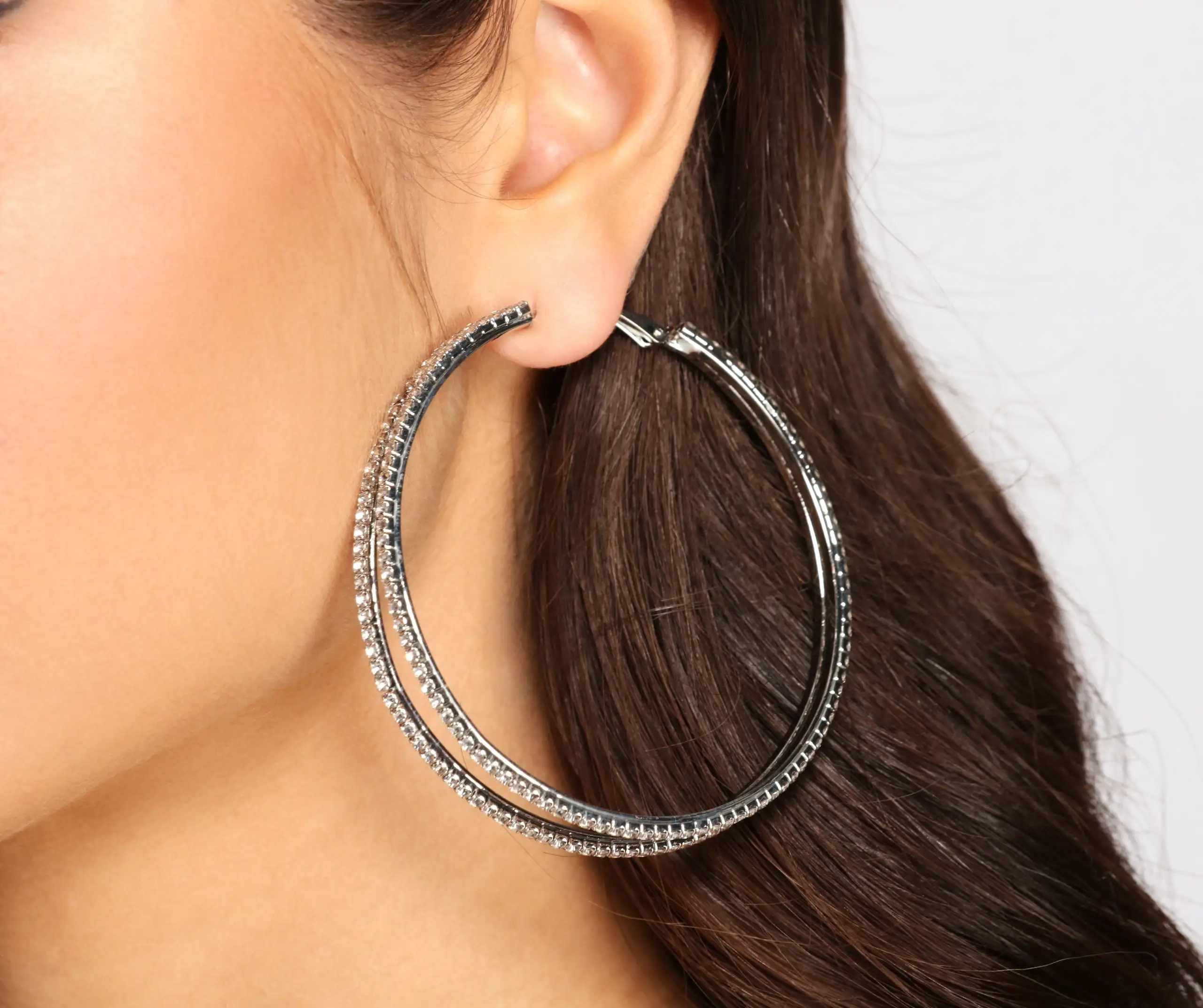 Windsor. Double The Appeal Rhinestone Hoops 4 Windsor. Double The Appeal Rhinestone Hoops - Image 2