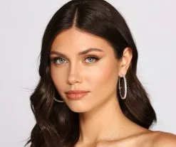 Windsor. Gorgeous Sparkle Cubic Zirconia Hoop Earrings