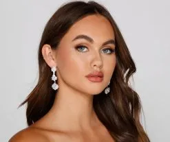 Windsor. Dazzle And Glow Teardrop Rhinestone Earrings