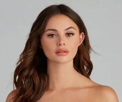 Windsor. Glam Status Rhinestone Ear Crawler And Stud Set