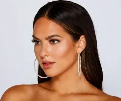 Windsor. Bring The Sparkle Rhinestone Hoop Earrings