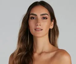 Windsor. Dainty Rhinestone Chain Fringe Earrings