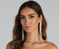 Windsor. So Extra Rhinestone Fringe Earrings