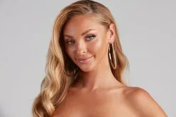 Windsor. Rhinestone Double-Sided Hoops -Formal Dresses Online Shop 07001 1114 2