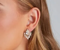 Windsor. Bold Look Rhinestone Teardrop Spike Stud Earrings