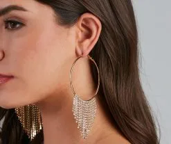 Windsor. Cascade Fringe Hoop Earrings
