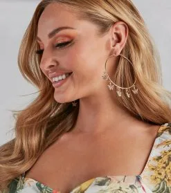 Windsor. Extra Fly Butterfly Hoop Earrings