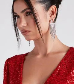 Windsor. Alluring Shine Cubic Zirconia Fringe Earrings