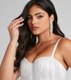 Windsor. Serve Up Glam Linear Fringe Earrings