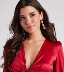 Windsor. Clear Gems Statement Earrings