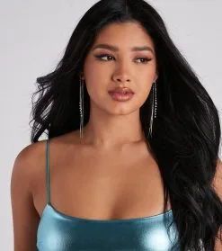 Windsor. Fallin' For You Rhinestone Linear Earrings 8 Windsor. Fallin' For You Rhinestone Linear Earrings -Formal Dresses Online Shop 07001 1387 1