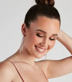 Windsor. Chic Elegance Cubic Zirconia Fringe Earrings