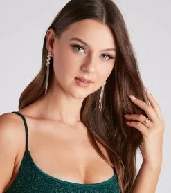 Windsor. Elegant Trendsetter Cubic Zirconia Fringe Earrings