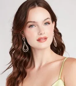 Windsor. Beautiful Shine Rhinestone Teardrop Earrings -Formal Dresses Online Shop 07001 1508 1