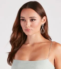 Windsor. Beautiful Shine Rhinestone Teardrop Earrings