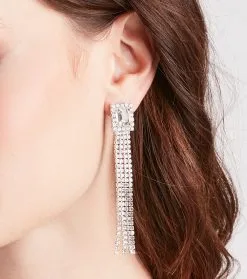 Windsor. Glamorous Night Rhinestone Fringe Earrings