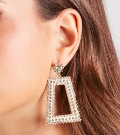 Windsor. Sassy N Spiked Rhinestone Door Knocker Earrings