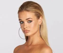 Windsor. Extra Large Rhinestone Hoops