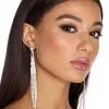 Windsor. Famed Rhinestone Fringe Earrings -Formal Dresses Online Shop 07001 4311 1