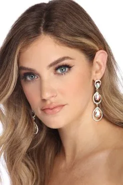 Windsor. Iridescent Tear Drop Rhinestone Earrings