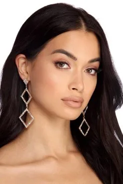 Windsor. Diamond Rhinestone Duster Earrings