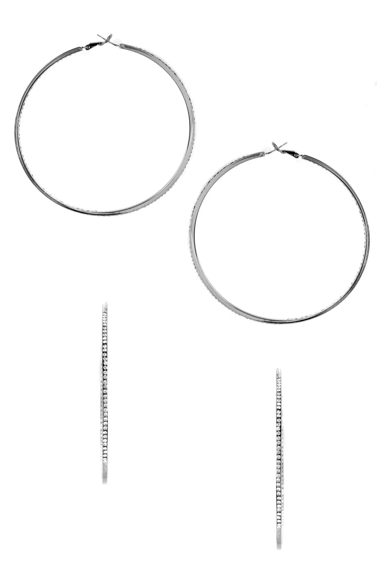 Windsor. All Over Rhinestone Hoop Earrings 4 Windsor. All Over Rhinestone Hoop Earrings - Image 2