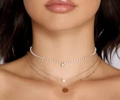 Windsor. Layered In Pearls Choker Set