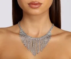 Windsor. Dancing On My Own Rhinestone Fringe Necklace Set