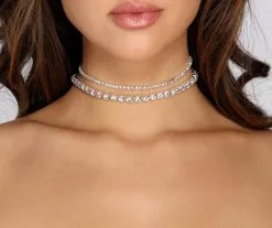 Windsor. Pull Through Rhinestone Choker Set