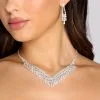 Windsor. Baguette Rhinestone Necklace + Earring Set