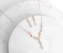 Windsor. Romantic Moments Dainty Leaf Lariat Necklace + Earring Set -Formal Dresses Online Shop 07002 0416 6 d5f8040f 9c54 48bc ab83 f4c454a3a1fe