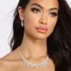 Windsor. Stay Shining Teardrop Rhinestone Necklace + Earring Set -Formal Dresses Online Shop 07002 0470 1
