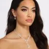 Windsor. Endless Elegance Rhinestone Necklace + Earring Set -Formal Dresses Online Shop 07002 0471 1