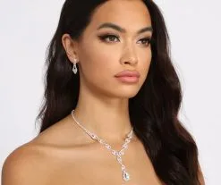 Windsor. Endless Elegance Rhinestone Necklace + Earring Set