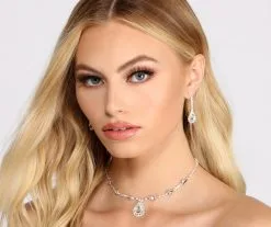 Windsor. Timeless Beauty Teardrop Lariat Necklace Set