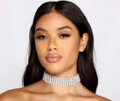 Windsor. So Luxe Five Row Rhinestone Choker