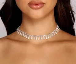 Windsor. Dazzle On Baguette Stone Rhinestone Choker