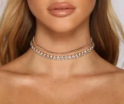Windsor. Triple Threat Rhinestone Choker Set