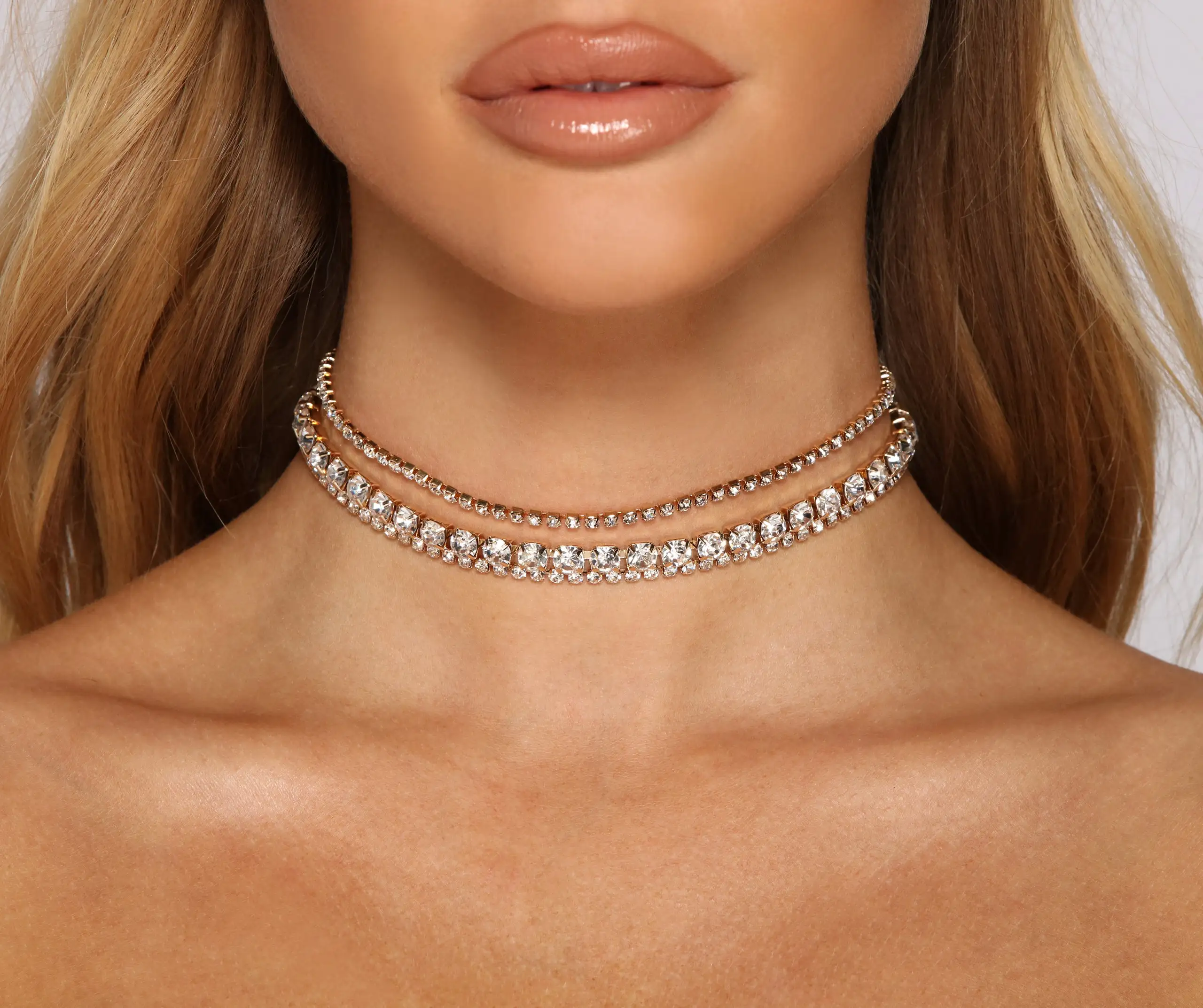 Windsor. Triple Threat Rhinestone Choker Set 3 Windsor. Triple Threat Rhinestone Choker Set