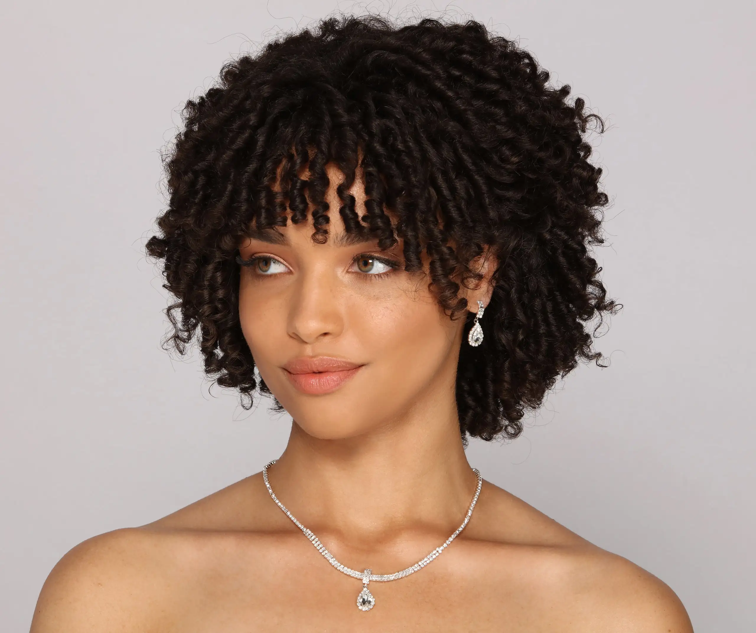 Windsor. Rhinestone Glam Teardrop Necklace And Earrings Set 3 Windsor. Rhinestone Glam Teardrop Necklace And Earrings Set