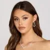 Windsor. Dainty And Chic Rhinestone Necklace And Earrings Set -Formal Dresses Online Shop 07002 0787 1