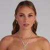 Windsor. Statement Rhinestone Teardrop Necklace Set -Formal Dresses Online Shop 07002 0998 1
