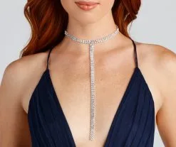 Windsor. Bring The Glam Two Row Rhinestone Choker